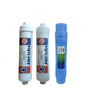 WELLON Jacobi Inline PP Filter + Inline CTO Filter + WELLON 11 Inch Antioxidant Alkaline Filter for RO Water Purifier System